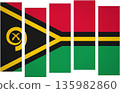 Flag of Vanautu. Flag with a design featuring vertical panels in a modular perspective 135982860