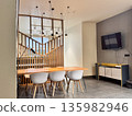 Coworking space, home office, space for freelancers and entrepreneurs to work and hold business meetings 135982946