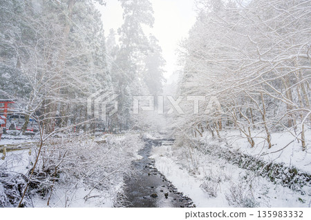 京都貴船川雪景 京都貴船川雪景 135983332