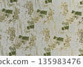 Olive Green and Gold Jacquard Woven Fabric 135983476
