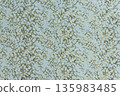 Bright Blue Fabric with Gold Marble Veins Texture 135983485