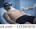 laser hair removal on the chest, generative AI 135983656