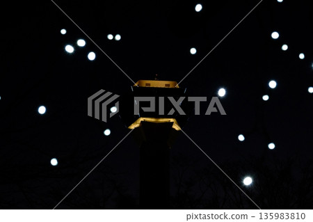 五棱郭塔在夜空中閃耀 135983810