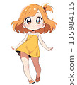 Cute orange girl standing pose 135984115