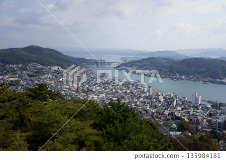 View from the summit observation deck of Mount Senkoji, Onomichi City, Hiroshima Prefecture View from the summit observation deck of Mount Senkoji, Onomichi City, Hiroshima Prefecture 135984181