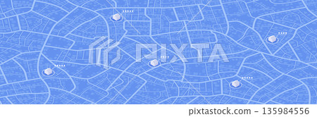 Real estate GPS navigation. Detailed city map for real estate search on light blue background. GPS map markers and visible star ratings for each property. Vector illustration Real estate GPS navigation. Detailed city map for real estate search on light blue background. GPS map markers and visible star ratings for each property. Vector illustration 135984556
