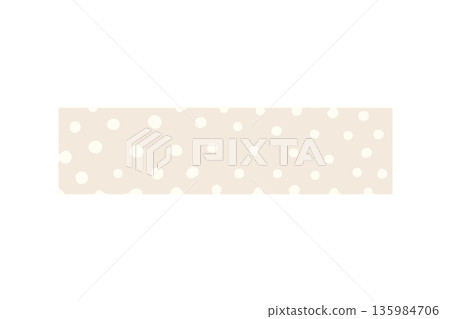 Beige dotted masking tape frame hand-drawn vector illustration 135984706