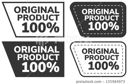 Set of black and white percent labels with trapezoid badge designs for products Set of black and white percent labels with trapezoid badge designs for products 135984973