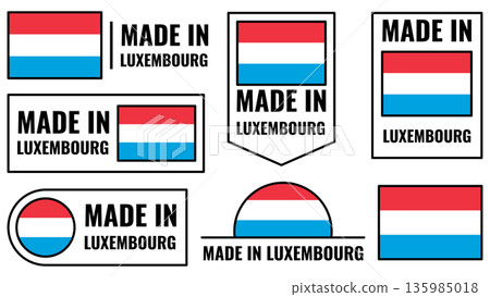 Luxembourg product emblem icons set for local goods and services 135985018