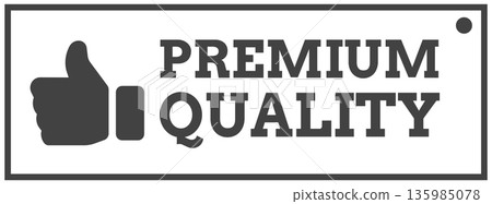 High quality label design featuring thumbs up icon for product promotion High quality label design featuring thumbs up icon for product promotion 135985078