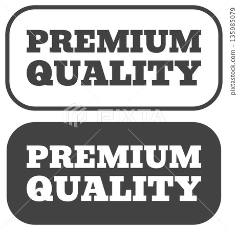 Premium quality labels with bold typography in black and white design 135985079