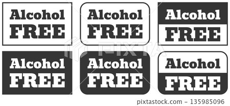 Bold labels show alcohol free status in black and white with different shapes Bold labels show alcohol free status in black and white with different shapes 135985096