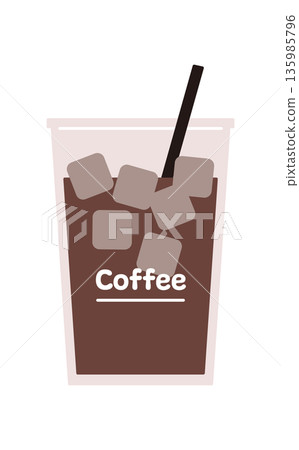 A simple takeaway iced coffee vector illustration. 135985796