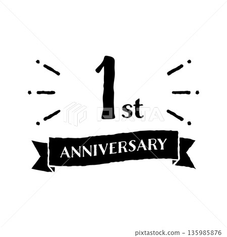 可愛的手寫週年紀念 1週年單色 135985876