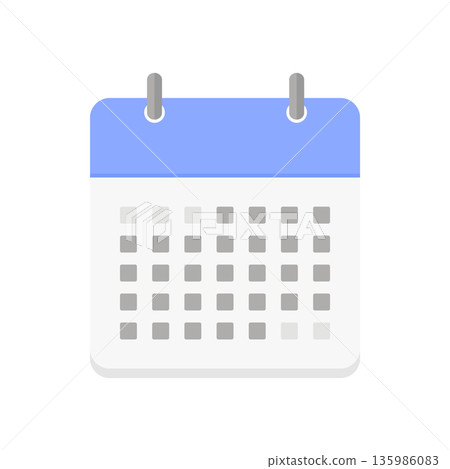 Simple monthly calendar icon - calendar, schedule, one month image illustration material - no date numbers 135986083