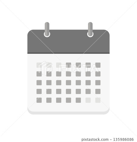 Simple monthly calendar icon - calendar, schedule, one month image illustration material - no date numbers 135986086