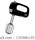 Cake mixer icon silhouette icon vector flat design. 135986139