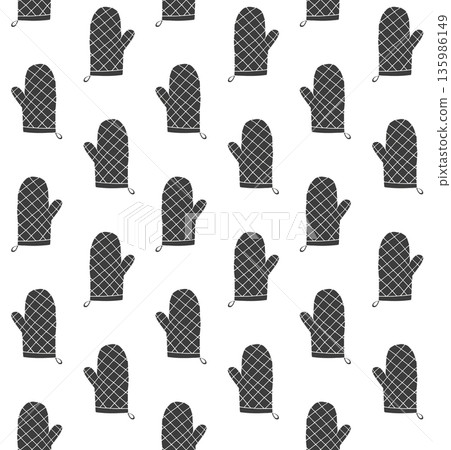 Vector seamless pattern of kitchen potholder Vector seamless pattern of kitchen potholder 135986149
