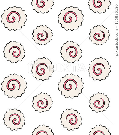 Vector seamless pattern of hand drawn Narutomaki 135986150
