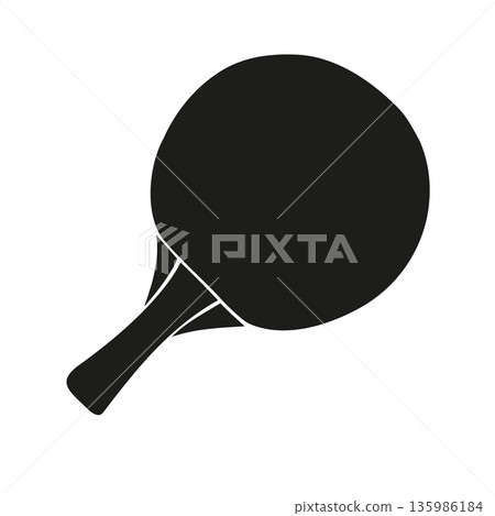 Vector hand drawn sketch outline ping pong racket Vector hand drawn sketch outline ping pong racket 135986184