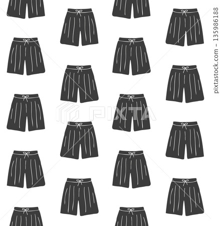 Vector seamless pattern of hand drawn shorts Vector seamless pattern of hand drawn shorts 135986188