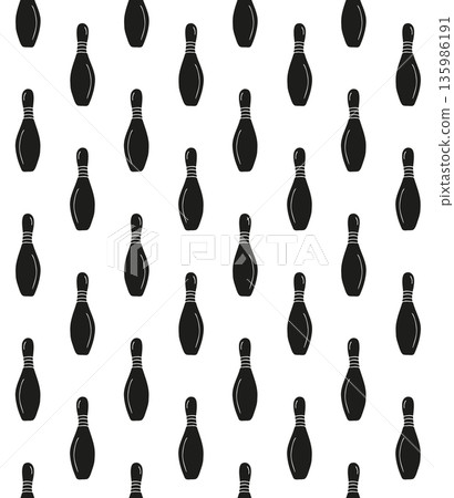 Vector seamless pattern of bowling skittle Vector seamless pattern of bowling skittle 135986191