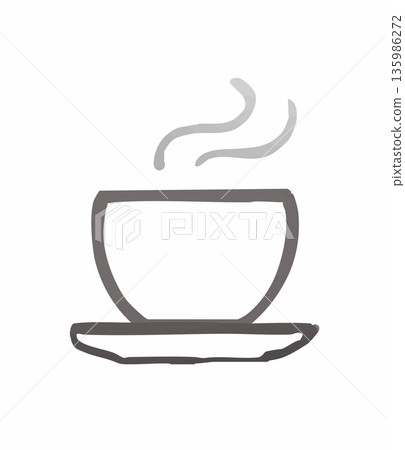 茶:茶杯中日本茶的線條畫 茶:茶杯中日本茶的線條畫 135986272