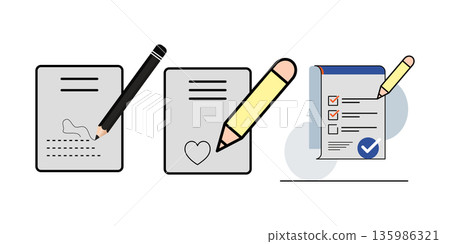 Signing, Writing, And Completing Checklists Documents For Work, Study, And Personal Organization 135986321