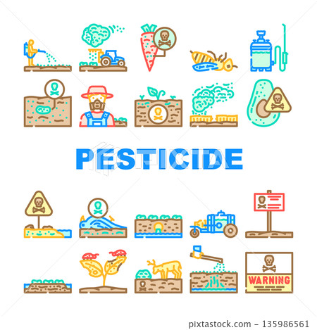 Pesticide application hazards and environmental pollution concept Pesticide application hazards and environmental pollution concept 135986561