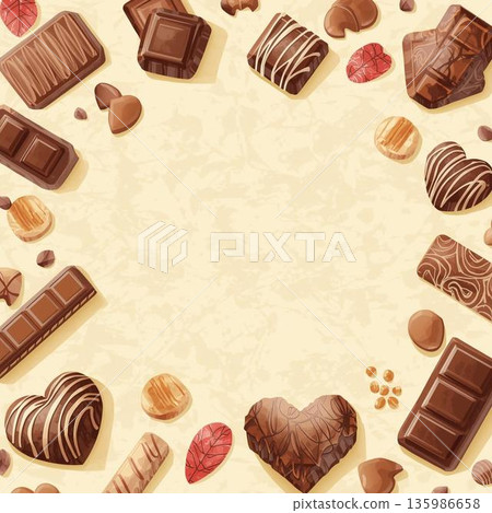 一框巧克力插圖 135986658