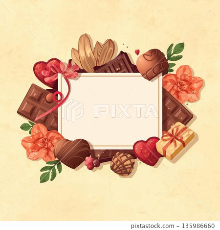 一框巧克力插圖 135986660