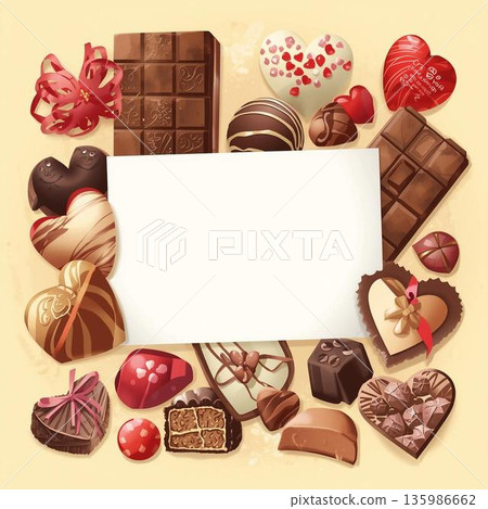 一框巧克力插圖 135986662