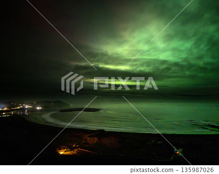 The Aurora Borealis, the northern lights, showing up above Castlegoland in County Donegal, Ireland The Aurora Borealis, the northern lights, showing up above Castlegoland in County Donegal, Ireland 135987026