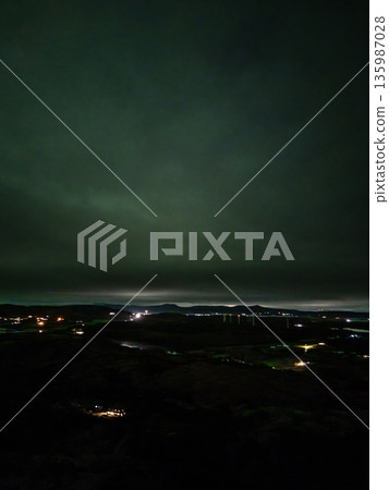 The Aurora Borealis, the northern lights, showing up above Castlegoland in County Donegal, Ireland 135987028