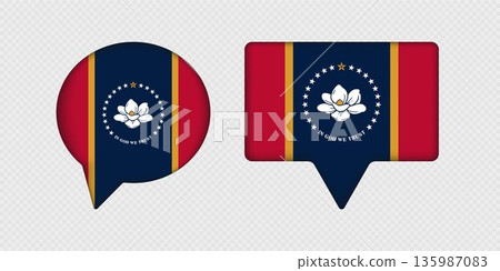 Flag of Mississippi State in Speech Bubble. Flag of Mississippi State in Speech Bubble. 135987083