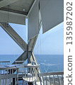 A cafe with a view of the horizon 135987202