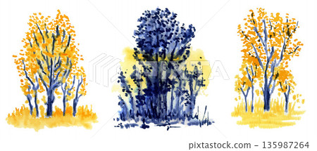 Tree skecth illustration isolated on the white background Tree skecth illustration isolated on the white background 135987264