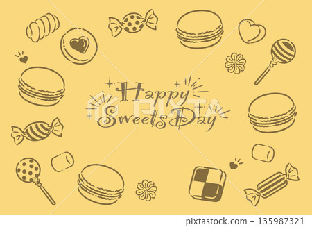 Hand-drawn sweets illustrations Hand-drawn sweets illustrations 135987321