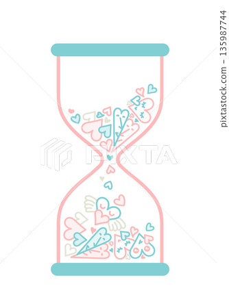 A colorful hourglass made of hearts 135987744