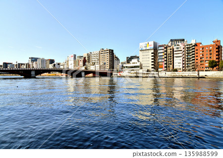 吾妻橋（西）附近/從上游眺望隅田川（東京台東區）[2026年1月] 135988599