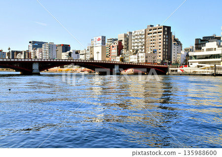 吾妻橋（西）附近/從上游眺望隅田川（東京台東區）[2026年1月] 135988600