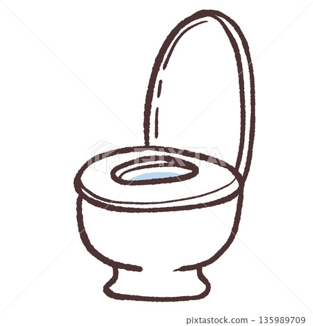 A simple toilet with an open lid A simple toilet with an open lid 135989709