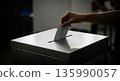 Image of voting in national elections Hands voting in ballot box 135990057