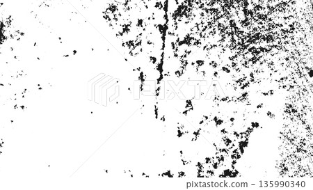 Black and white rough grunge overlay background. Distressed rough ink texture pattern. Grungy natural texture design. Vector Black and white rough grunge overlay background. Distressed rough ink texture pattern. Grungy natural texture design. Vector 135990340