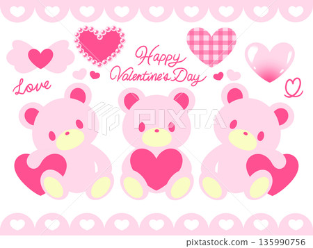 Valentine's Day Bear Pink Valentine's Day Bear Pink 135990756