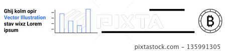 Cryptocurrency, digital assets, blockchain, financial analysis, data , technology trends. Bitcoin symbol next to a bar graph. Cryptocurrency and digital assets concepts Cryptocurrency, digital assets, blockchain, financial analysis, data , technology trends. Bitcoin symbol next to a bar graph. Cryptocurrency and digital assets concepts 135991305