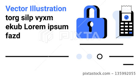 Online security, payment authentication, financial safety, digital transactions, secure checkout, electronic commerce. Lock and payment terminal icon. Online security and payment authentication Online security, payment authentication, financial safety, digital transactions, secure checkout, electronic commerce. Lock and payment terminal icon. Online security and payment authentication 135992055