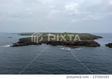 Aerial view of St. John's Point Lighthosue, County Donegal, Ireland Aerial view of St. John's Point Lighthosue, County Donegal, Ireland 135992085