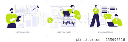 Stock market trade isolated cartoon vector illustrations se 135992316