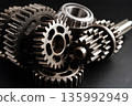 Metal gear wheel engine car and bike, mechanic industry. 135992949